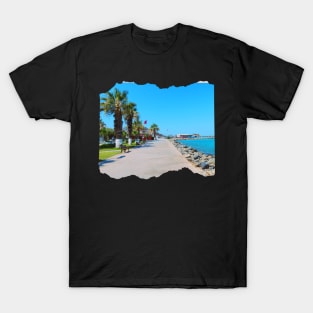 Beautiful photography of ocean, palm trees and blue sky T-Shirt